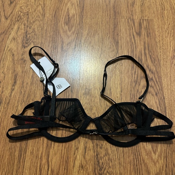 Bluebella Black Matisse Semi Open Wired Bra Ruffle Trim size 34A Sexy intimate - Picture 9 of 11